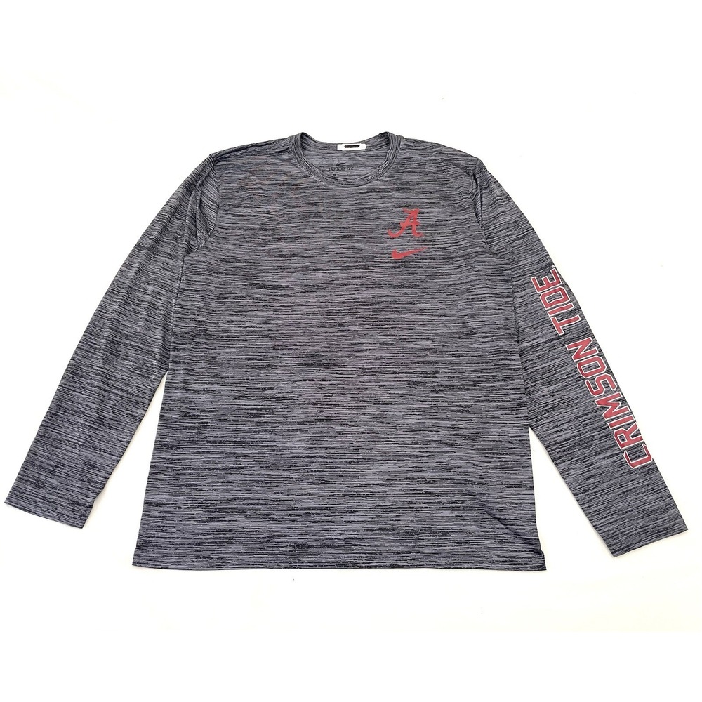 Alabama Crimson Tide TEAM ISSUED Nike DriFit Long Sleeve T-Shirt Large Gray